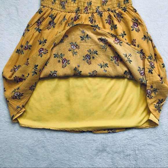 Sky and Sparrow, Yellow Floral Boho Dress, Lined, Size M - Picture 7 of 16